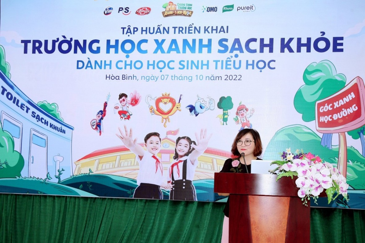 Bà Lê Thị Hồng Nhi - Giám đốc Truyền thông và Đối ngoại Unilever Việt Nam, phát biểu tại chương trình.