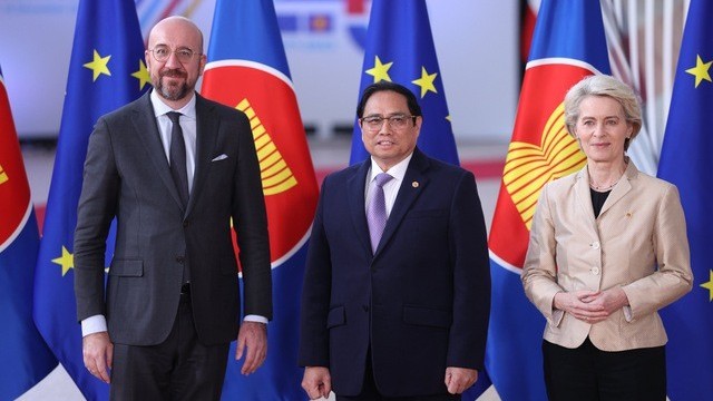 Thủ tướng đề nghị ASEAN và EU "lấy hoà bình là mục đích, coi đối thoại, hợp tác là công cụ, đề cao thượng tôn pháp luật"