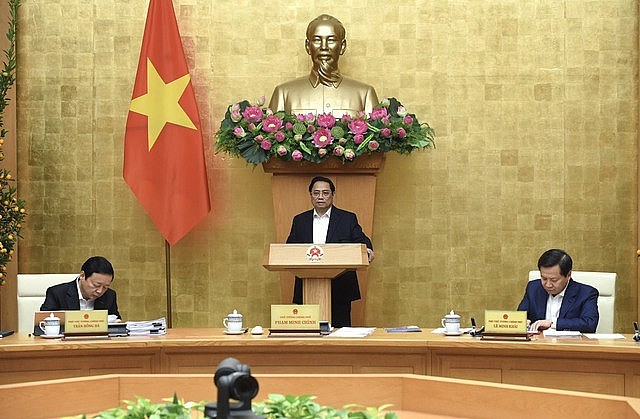 Sáng 2/2, dưới sự chủ trì của Thủ tướng Phạm Minh Chính, Chính phủ họp phiên thường kỳ tháng 1/2023. Ảnh: VGP/Trần Hải.