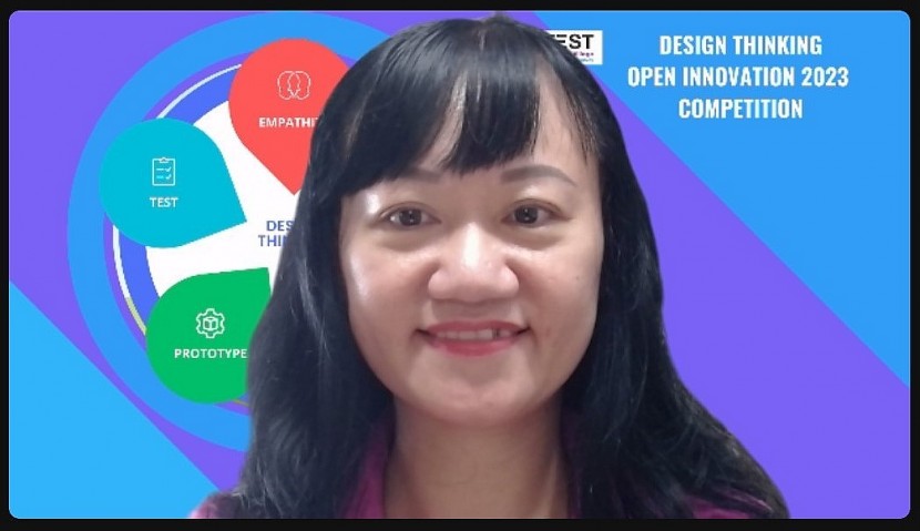 Bà Dương Tường Nhi - CEO Công ty Happy Lifestyle - Trưởng Làng Tư duy thiết kế ĐMST - Techfest Vietnam, Trưởng Ban tổ chức (BTC) Cuộc thi đã giới thiệu các dự án và những hoạt động năm 2023 của Làng này.