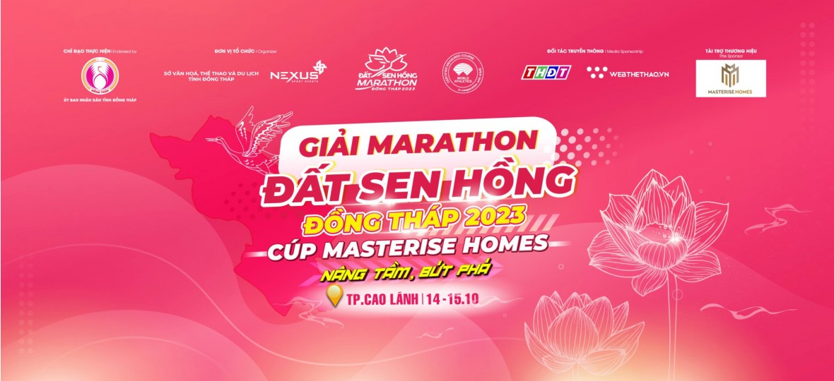 Khoảng 6.000 vận động viên sẽ tranh tài tại giải Marathon Đất Sen Hồng - Đồng Tháp 2023 Cúp Masterise Homes