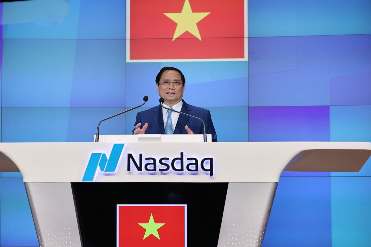 Thủ tướng rung chuông tại Sàn chứng khoán NASDAQ, kêu gọi các nhà đầu tư Hoa Kỳ