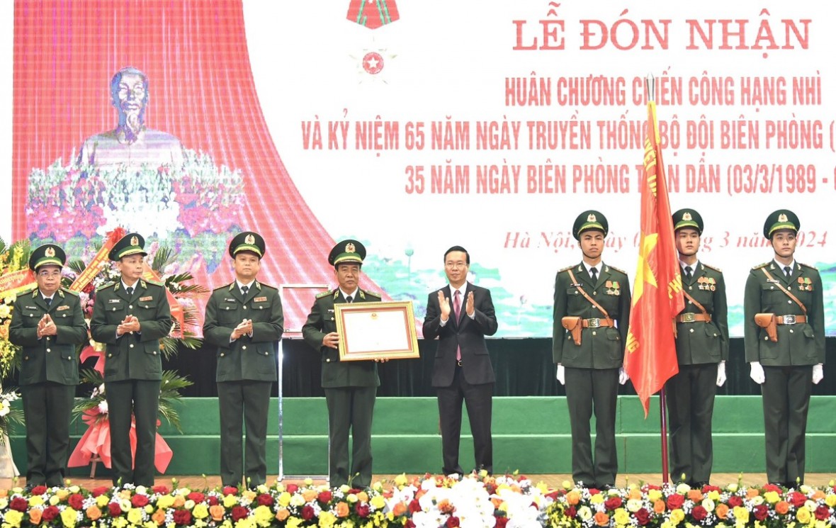 Chủ tịch nước Võ Văn Thưởng dự Lễ kỷ niệm 65 năm Ngày truyền thống Bộ đội Biên phòng