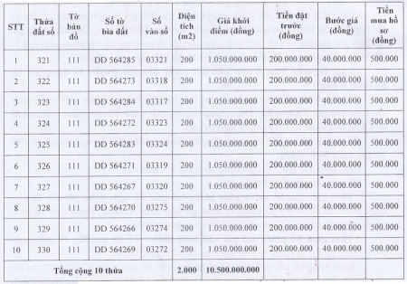 Hà Tĩnh: Sắp đấu giá 7 lô đất tại huyện Lộc Hà, giá khởi điểm 1,4 tỷ/lô